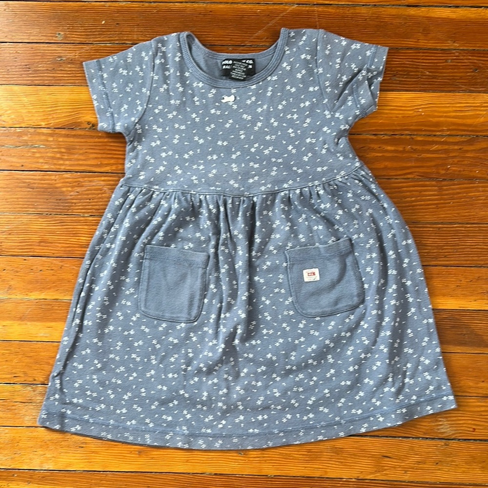 Ralph Lauren Vintage Baby Dress Blue with floral pattern, SIZE 4T